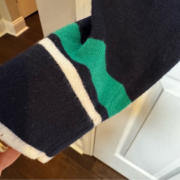 Brooks Brothers Navy Green V-Neck Sweater Pullover Athletic Stripe Size Large - Picture 6 of 11
